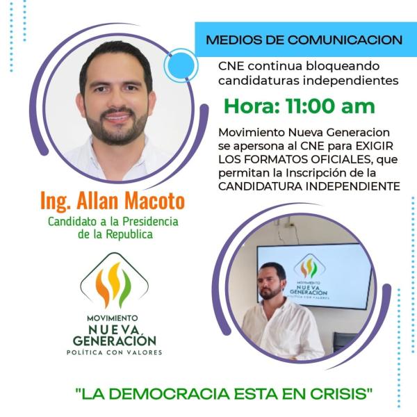 Allan Macoto: CNE continúa bloqueando candidaturas independientes 