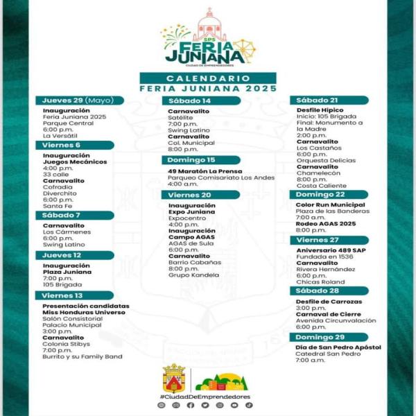 Calendario de Actividades Feria Juniana 2025