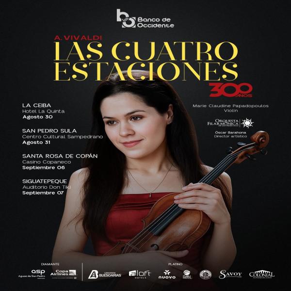 La Orquesta Filarmónica realizará una gira nacional con la violinista Marie Claudine Papadopoulos 