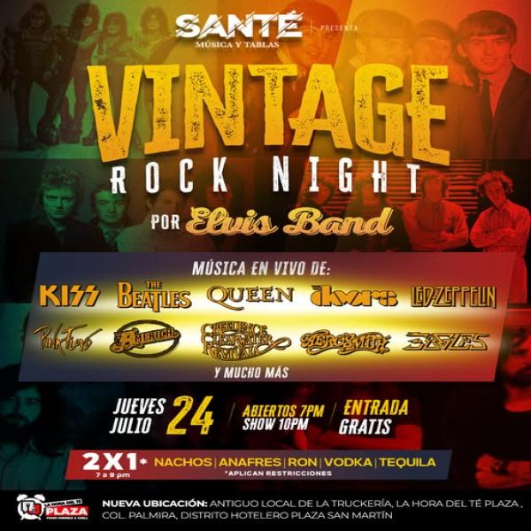 Vintage rock night: Un viaje musical por grandes éxitos del rock con Elvis Band