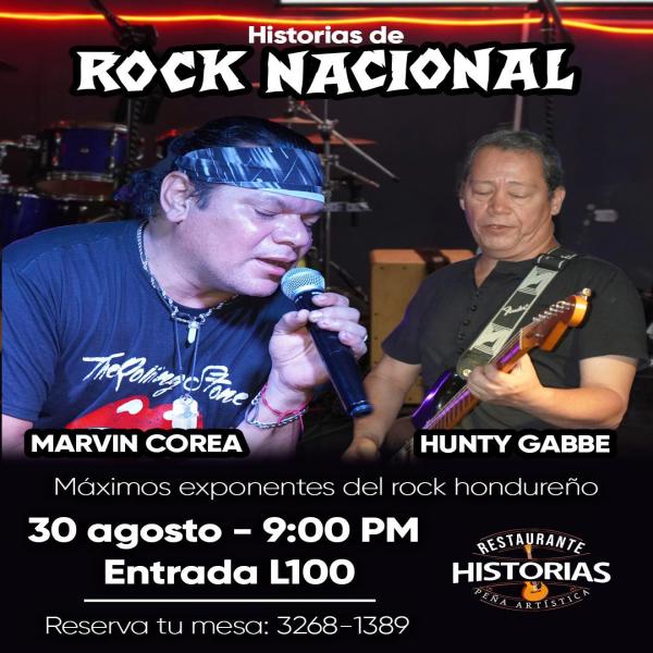 Concierto los máximos exponentes del rock hondureño, Marvin Corea & Hunty Gabbe 