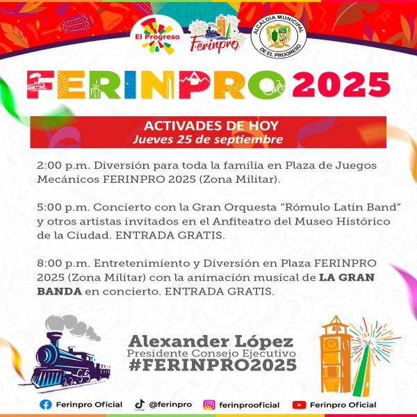 Actividades (jueves 25) Plaza FERINPRO 2025 