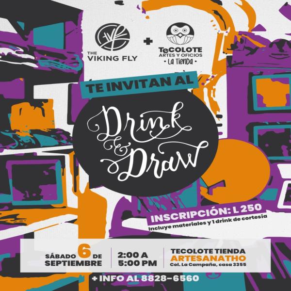Drink & Draw con la artista ¡The Viking Fly!