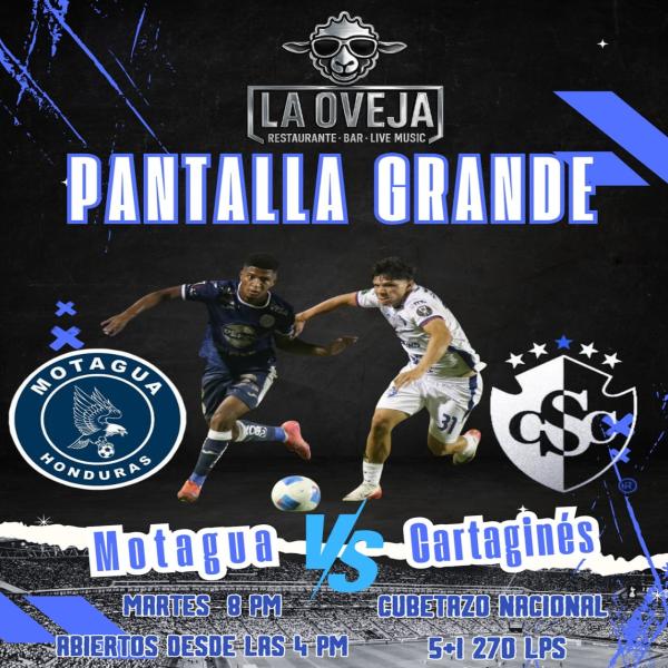Motagua vs Cartaginés en pantalla gigante 