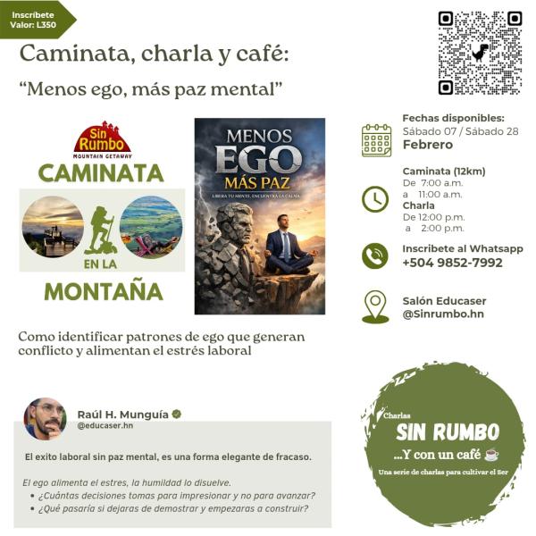Caminata, charla y café: Menos ego, más paz mental 