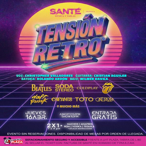 TENSIÓN RETRO, una noche donde la banda homónima (Tensión Retro) 