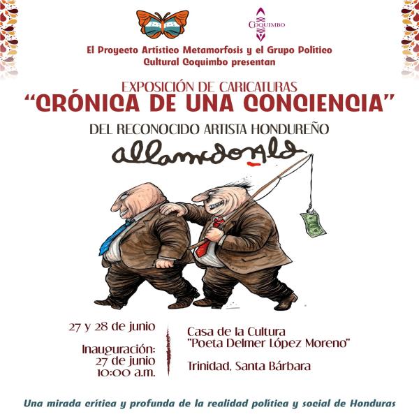 Exposición de caricaturas: Crónica de una Conciencia” de Allan McDonald 