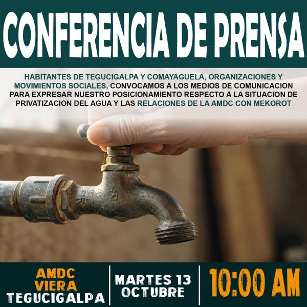 Conferencia de prensa: Privatización del Agua 